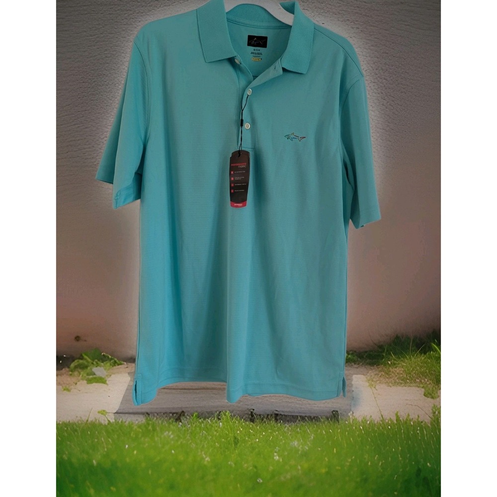 Greg Norman Men's Moisture Wicking Performance Golf Polo (Black, S)